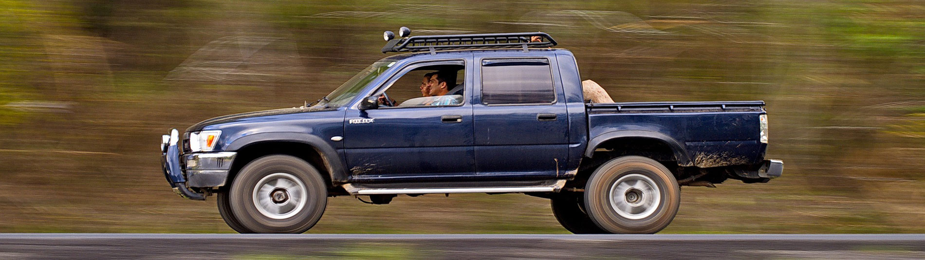 Diesel pickup truck on the road